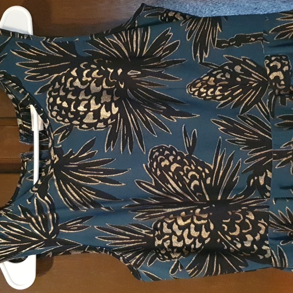 Maison Jules green and gold pineapples dress - Picture 5 of 7